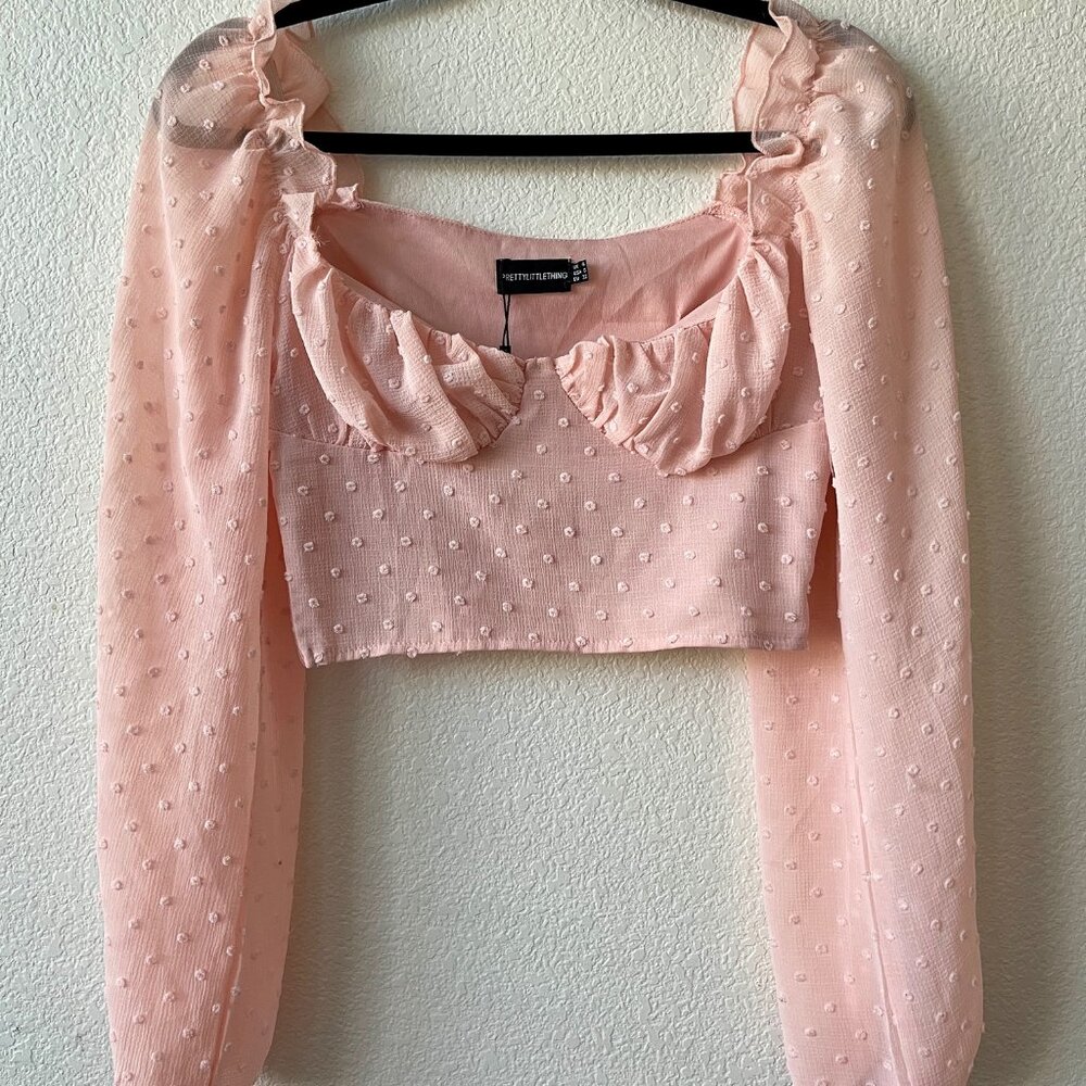 Pretty Little Thing Long Sleeve Crop Top – Size 4